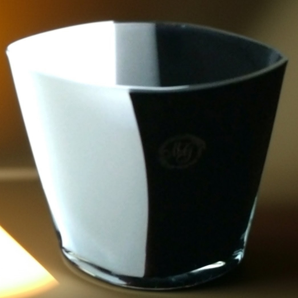 Margie's Garden Westlake village vase, yin and yang 6.5"x5.5" white offb…